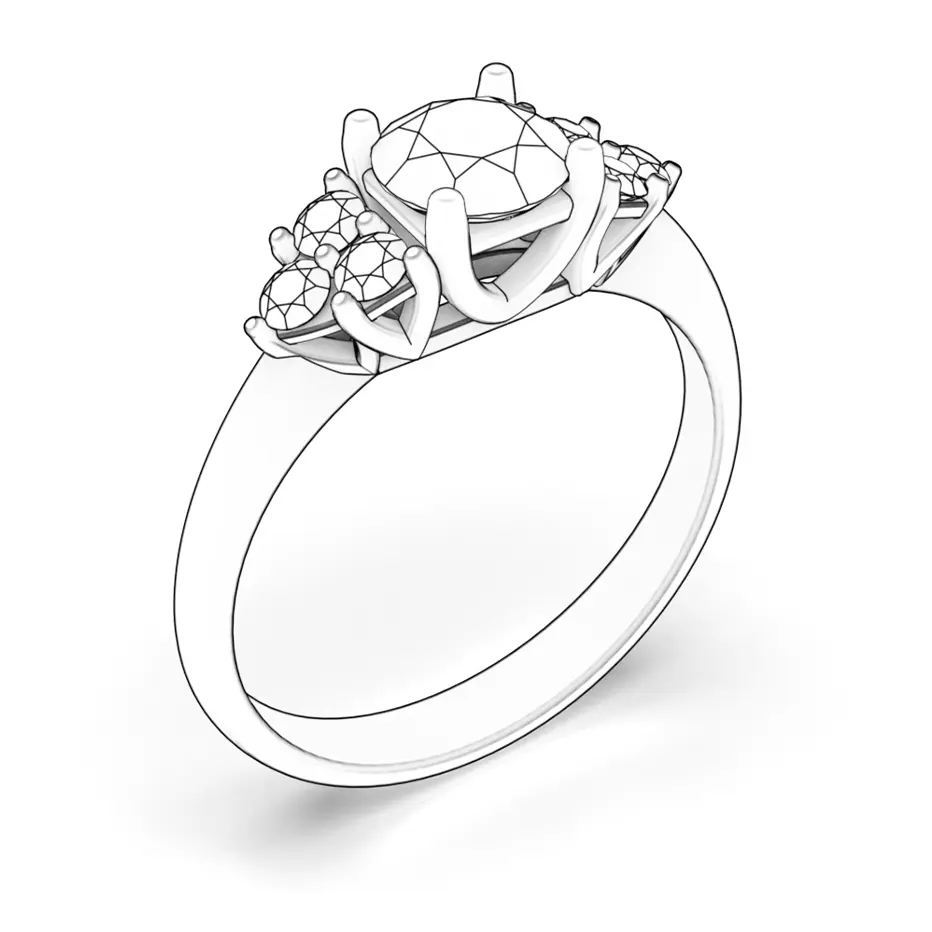 Zaručnički prsten Fairytale: ružičasto zlato, bijeli safir