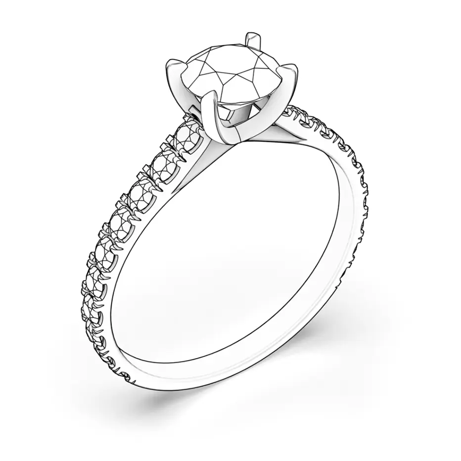 Zaručnički prsten Share Your Love: zlato, crni dijamant