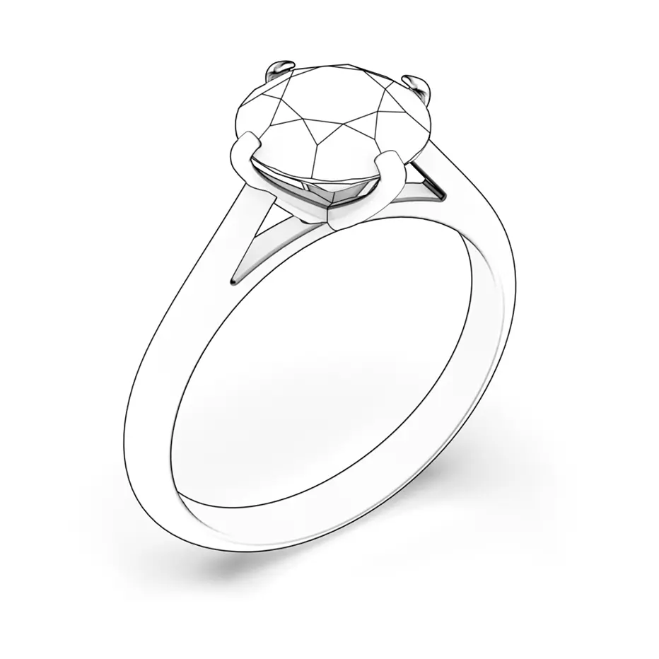 Zaručnički prsten The Light: bijelo zlato, dijamant