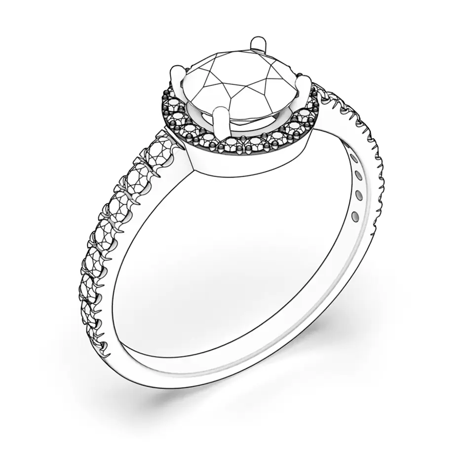 Zaručnički prsten This is Love: bijelo zlato, crni dijamant